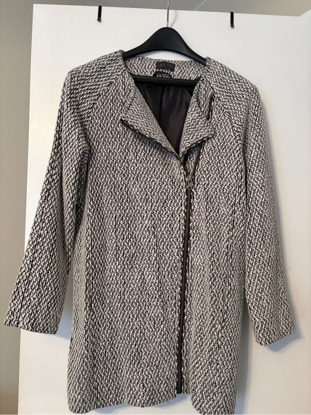 Astr Gray Textured Knit Trench Coat